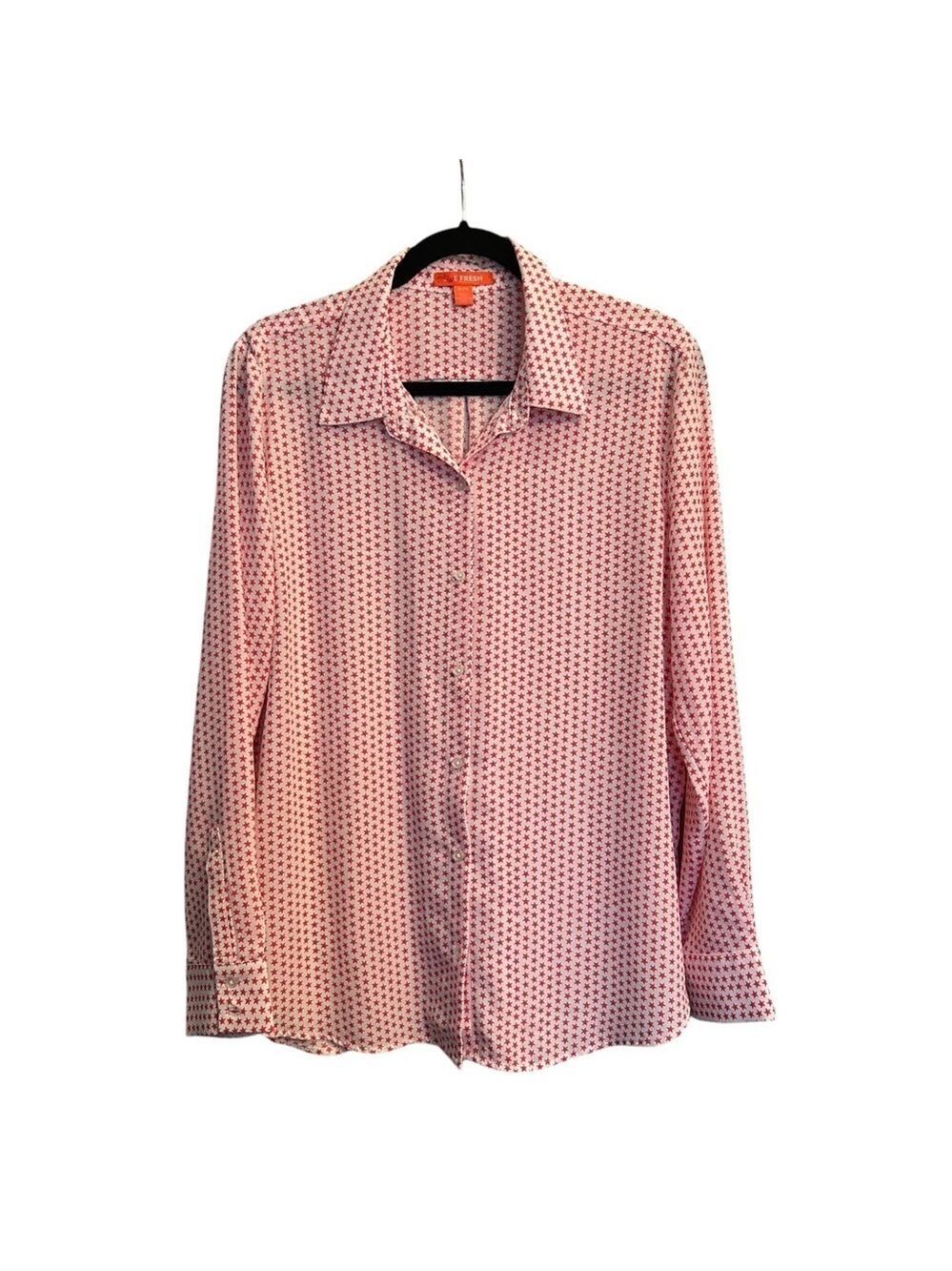 Red and White Stars Sheer Blouse - Joe Fresh